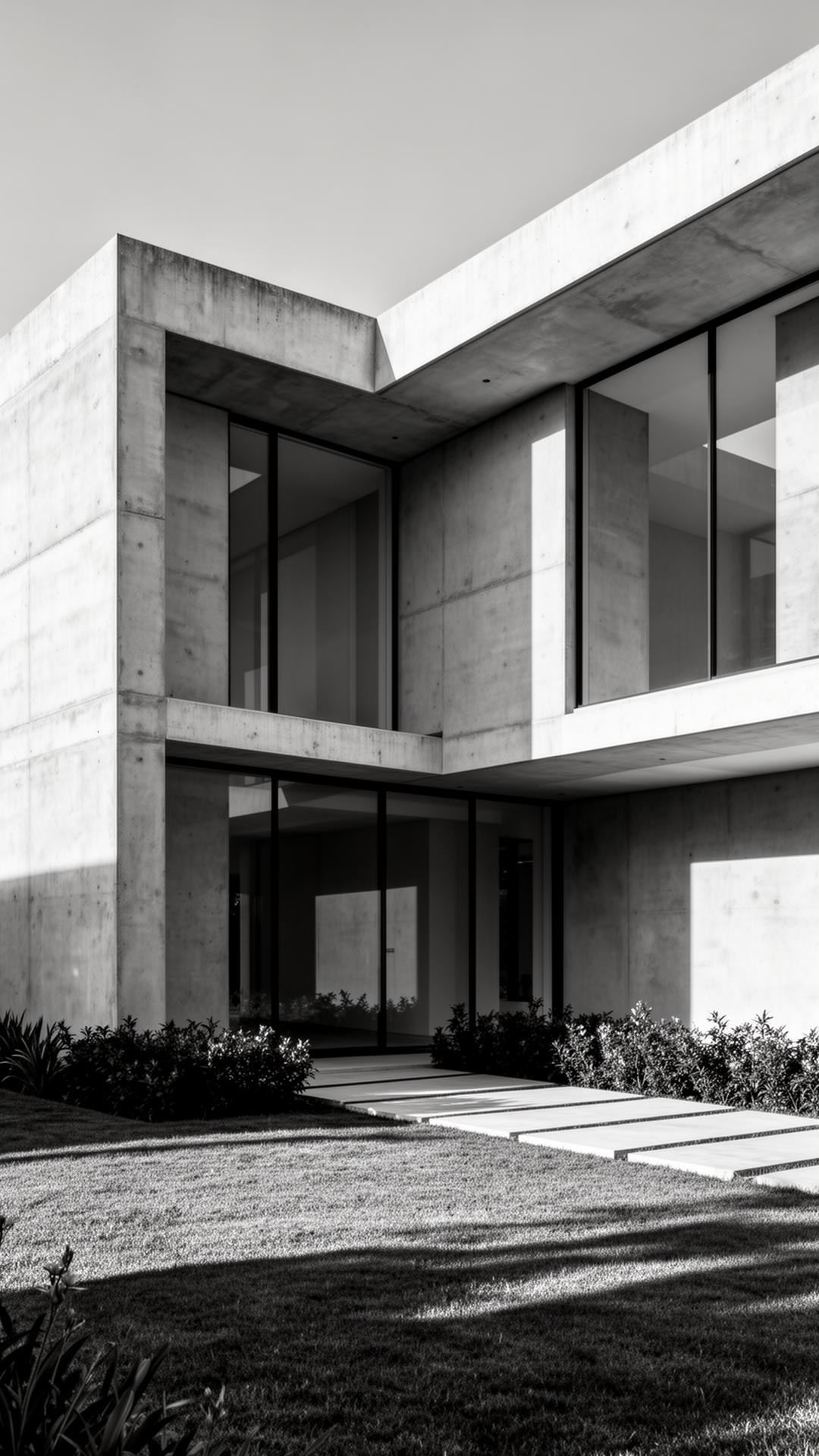 Residência contemporânea em concreto aparente em Alphaville.